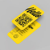 MODERN HELLO MONOGRAM LOGO YELLOW QR CODE VISITENKARTE
