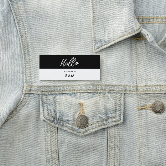 Modern Hello my name Namensschild (Beispiel)