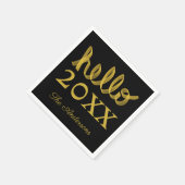 Modern Hello New Year Personalisiert Serviette (Ecke)