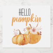 Modern Hello Pumpkin Orange Pumpkin mit Blume Bierflaschenetikett (Einzelnes Label)