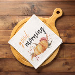 Modern Hello Pumpkin Orange Pumpkin mit Blume Geschirrtuch<br><div class="desc">Bestes Geschenk für Ihre Freunde und Familie,  Personalisierter Erntedank Text mit Herbstfarben. Glückliches Erntedankfest mit Aquarellpumpen mit Blume . Ideen zum Dekorieren Sie Zuhause auf Erntedank</div>