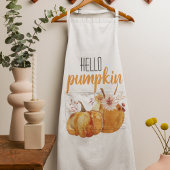 Modern Hello Pumpkin Orange Pumpkin mit Blume Schürze