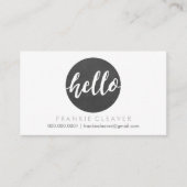 MODERN HELLO SCRIPT handgezeichnete Fett-Spot-Tafe Visitenkarte (Vorderseite)
