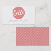 MODERN HELLO SCRIPT handgezeichnete fette Fleckenk Visitenkarte (Vorne/Hinten)