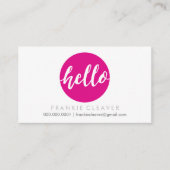 MODERN HELLO SCRIPT handgezeichnete fette Stelle n Visitenkarte (Vorderseite)