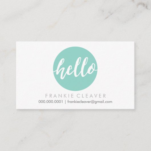 MODERN HELLO SCRIPT handgezeichnete fette Stelle n Visitenkarte (Vorderseite)