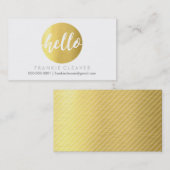 MODERN HELLO SCRIPT handgezogene Fett-Spot-Goldfol Visitenkarte (Vorne/Hinten)