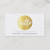 MODERN HELLO SCRIPT handgezogene Fett-Spot-Goldfol Visitenkarte (Vorderseite)