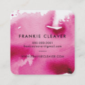 MODERN HELLO SCRIPT künstlerische Aquarellfärbung  Quadratische Visitenkarte (Rückseite)
