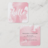 MODERN HELLO SCRIPT künstlerische Aquarellfärbung Quadratische Visitenkarte (Vorne/Hinten)