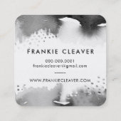 MODERN HELLO SCRIPT künstlerische Aquarellspritze  Quadratische Visitenkarte (Rückseite)