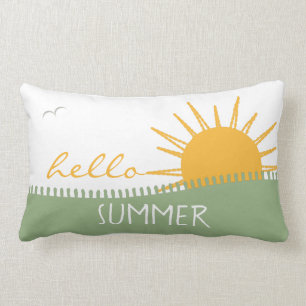 Modern Hello Summer Sunshine Lendenkissen