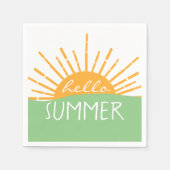 Modern Hello Summer Sunshine Serviette (Vorderseite)