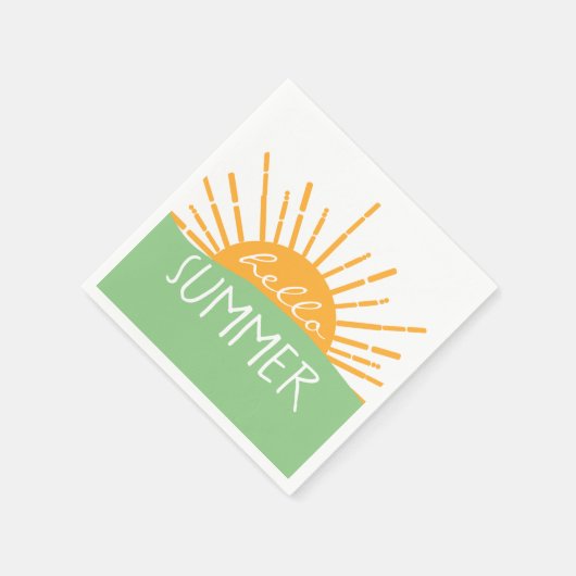 Modern Hello Summer Sunshine Serviette (Ecke)