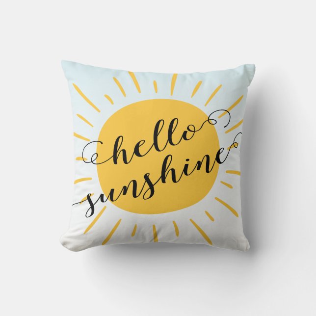 Modern Hello Sunshine Decorative Throw Kissen (Vorderseite)