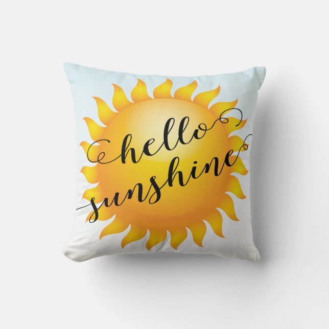 Modern Hello Sunshine Decorative Throw Kissen (Vorderseite)