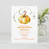 Modern Herbst Herbst Pumpen Friendsgiving  Einladung (Stehend Vorderseite)