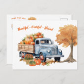 Modern Herbst Herbst Pumpkin Erntedank Postkarte (Vorne/Hinten)