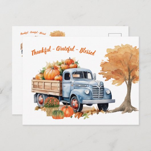 Modern Herbst Herbst Pumpkin Erntedank Postkarte (Vorne/Hinten)