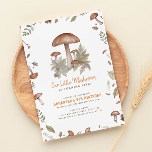 Modern Herbst Porcini Pilzwald Geburtstag Einladung