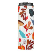 Modern Herbst Pumpkin Leaf Muster Thermosbecher (Rückseite)