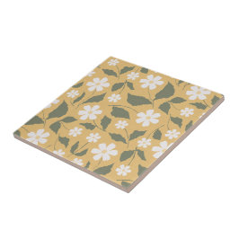 Modern Heritage Daisy Butterscotch & Grüne Floral Fliese
