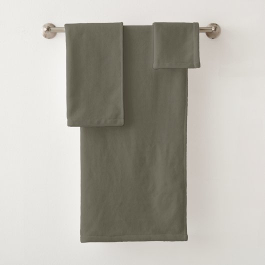 Modern Heritage Solide Holzkohle-Olive Badhandtuch Set (Insitu)