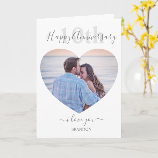 Modern | Herz-Foto | Jeglicher Jahrestag Karte (Gelbe Blume)