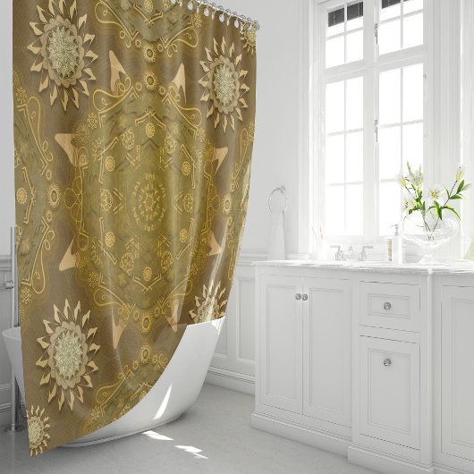 Modern-Hexa-Goldmedaille Duschvorhang