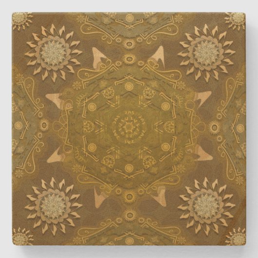 Modern-Hexa-Goldmedaille Steinuntersetzer (Vorderseite)