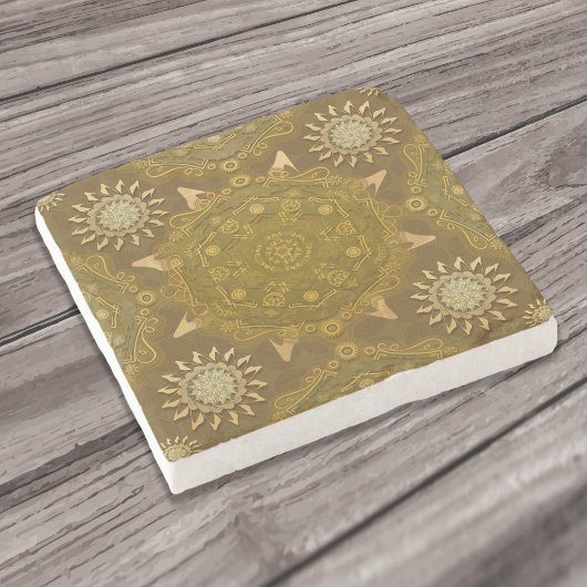 Modern-Hexa-Goldmedaille Steinuntersetzer