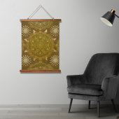 Modern-Hexa-Goldmedaille Wandteppich Mit Holzrahmen