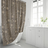 Modern Hexa sepia Golden ursidae mandala Art Duschvorhang