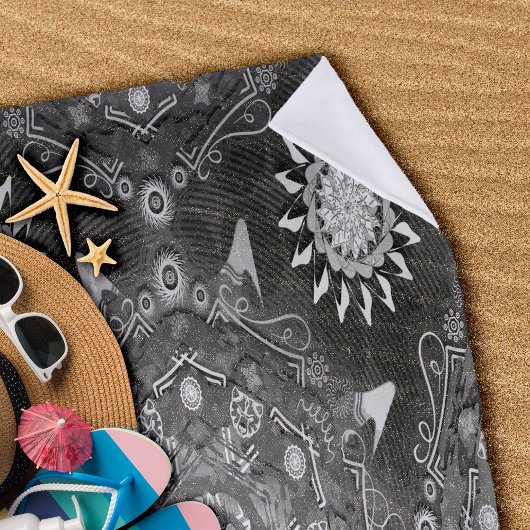 Modern-Hexa-Ursidae-Mandala-Kunst Strandtuch