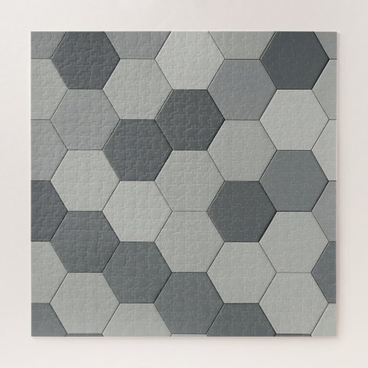 Modern Hexagon Tile Geometric Pattern Puzzle (Horizontal)