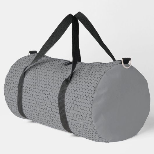 Modern Hexagonal Grid Geometric Pattern Duffle Bag (Linke Ecke)