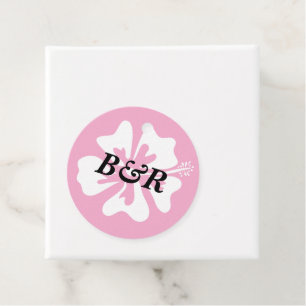Modern Hibiskus Blume Logo personalisiert Hochzeit Geschenkanhänger