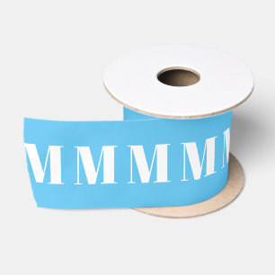 Modern Himmelblau, kundenspezifische Monogramm-Num Satinband