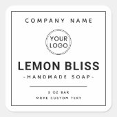 Modern hinzufügen Logo für das helle, quadratische Quadratischer Aufkleber (Vorderseite)