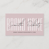 Modern hinzufügen Marke elegant pink Visitenkarte (Vorderseite)