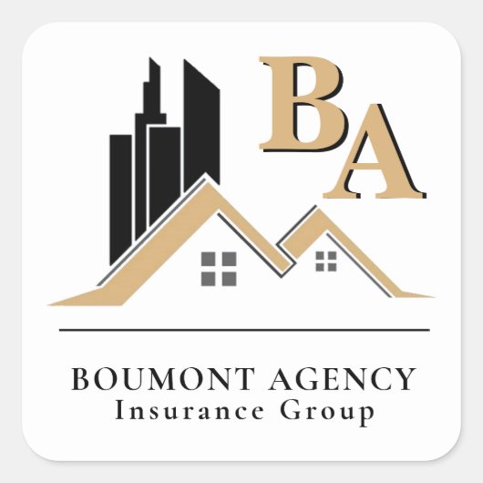 Modern hinzufügen Sie Ihr eigenes Logo Beruflich B Quadratischer Aufkleber (Vorderseite)