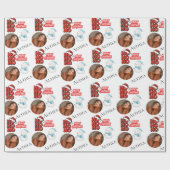 Modern Ho Ho Ho Ein Foto Name Frohe Weihnachten Geschenkpapier (Flach)