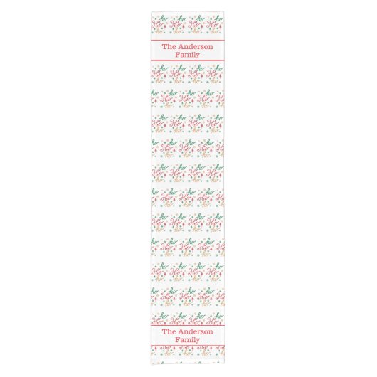 Modern Ho Ho Ho Muster Weihnachten Kurzer Tischläufer (Vorderseite)