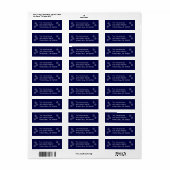 Modern Holiday Address Label - blau (Vorne)