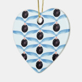 Modern Holiday Blue and Black Ceramic Ornament (Links)