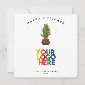 Modern Holiday Business Logo Christmas Tree Card (Vorderseite)