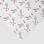 Modern Holiday Christmas Greenery Botanical Berry Seidenpapier (Detail)