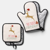 Modern Holiday Christmas Ofenhandschuh & Topflappen-Set (Vorderseite/Rückseite)