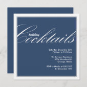 Modern Holiday Cocktail Party Einladung - Blue (Vorne/Hinten)