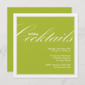 Modern Holiday Cocktail Party Einladung - Limon (Vorne/Hinten)